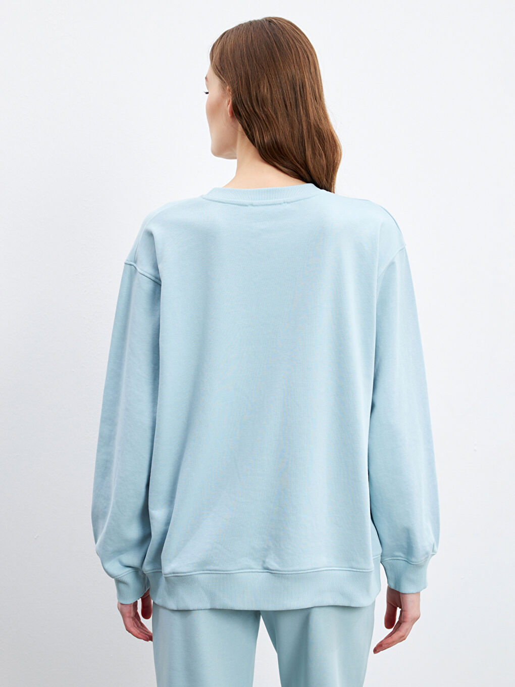 Crew Neck Printed Oversize Women's Sweatshirt-3