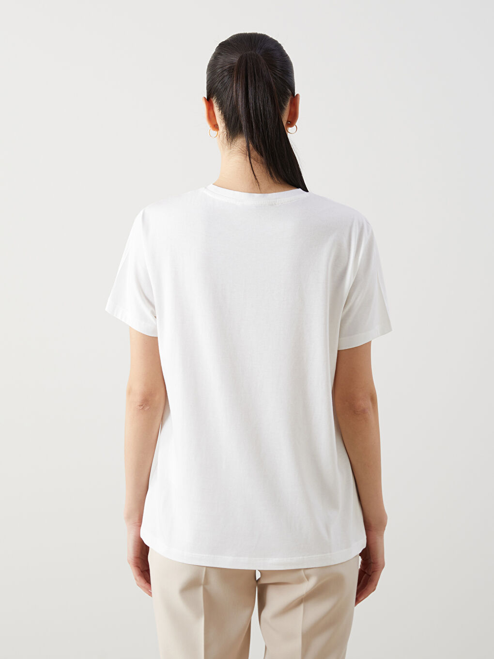 Crew Neck Printed Women's T-Shirt -S5EF12Z8-Q6K
