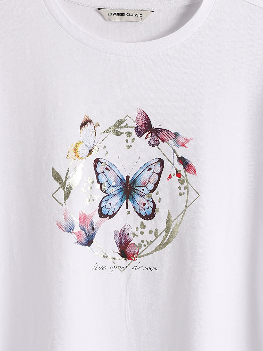 Crew Neck Printed Women's T-Shirt -S5EF12Z8-Q6K