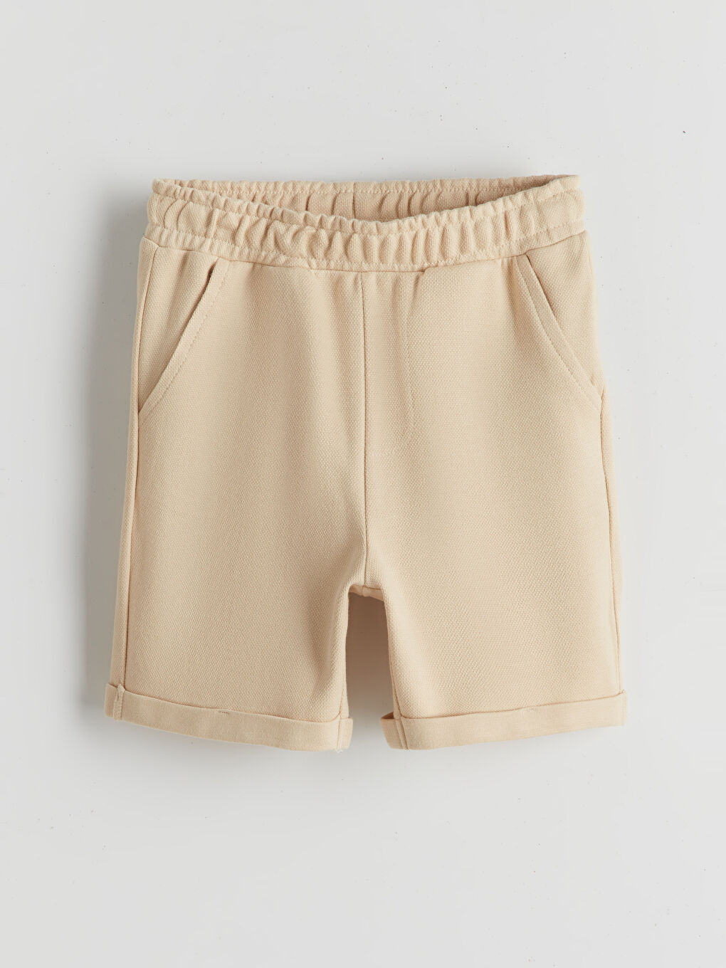 Elasticated Waist Boys' Pocketed Pique Shorts -S5EF13Z1-FUP