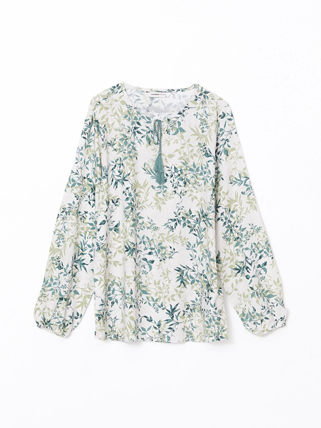 LCW Grace Tie Neck Floral Women's Blouse -S5EF17Z8-LRR