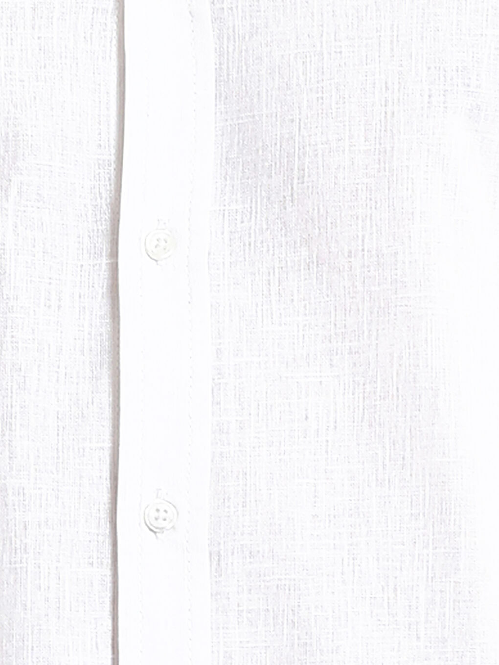 قميص رجال سليم كم طويل خليط الكتان-2