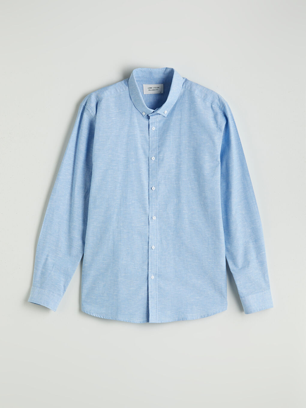 Regular Fit Long Sleeve Linen Blend Men's Shirt -S5EF22Z8-FMZ