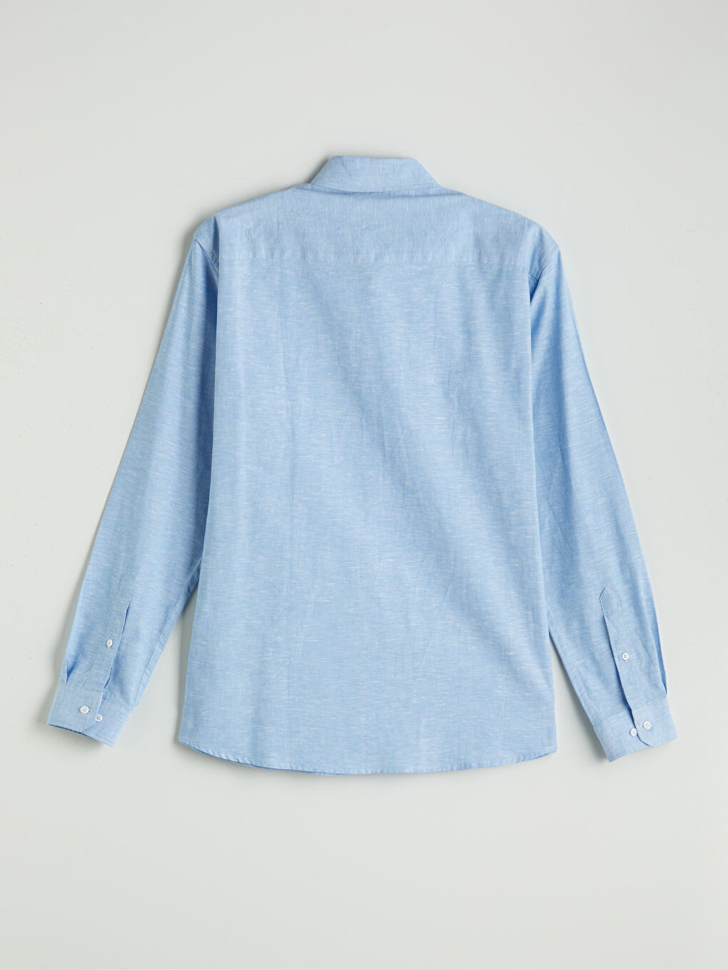Regular Fit Long Sleeve Linen Blend Men's Shirt -S5EF22Z8-FMZ