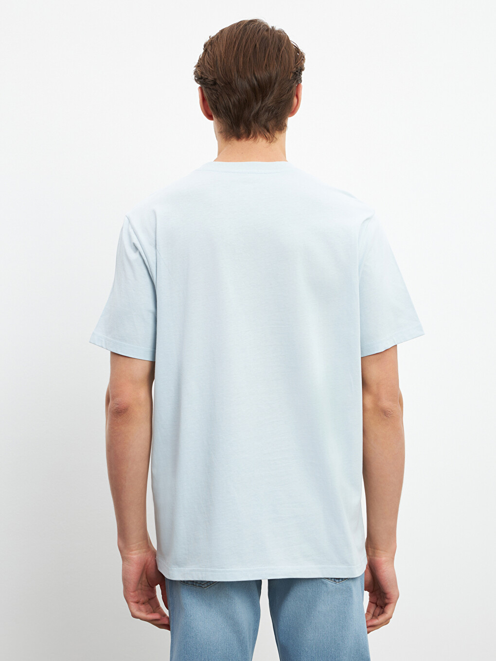 T-shirt I Stampuar Me Jakë Të Rrumbullakët Për Burra-3