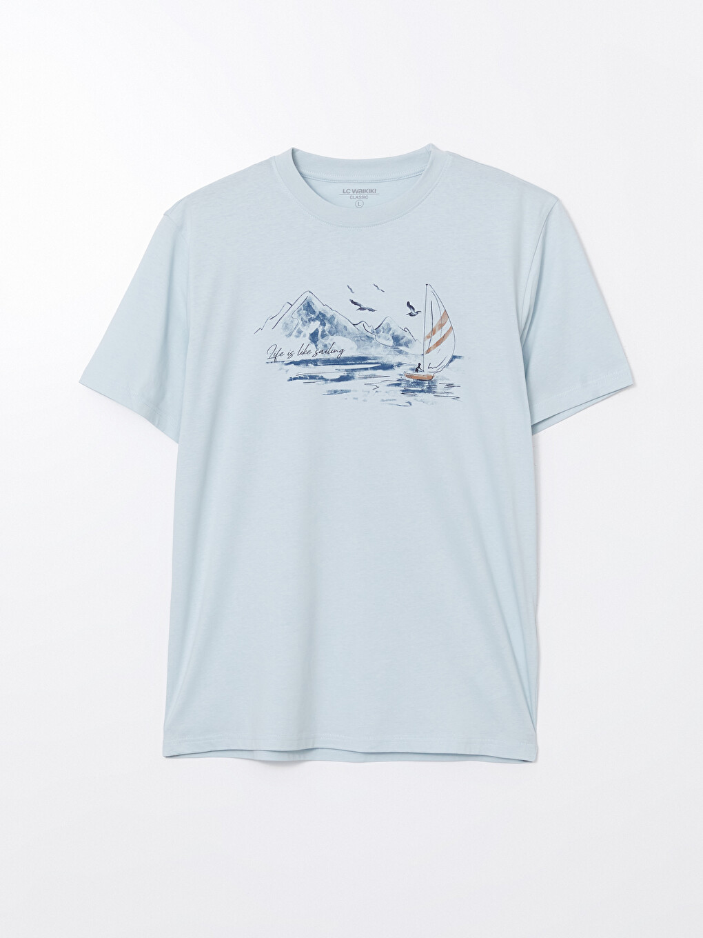 T-shirt I Stampuar Me Jakë Të Rrumbullakët Për Burra-4