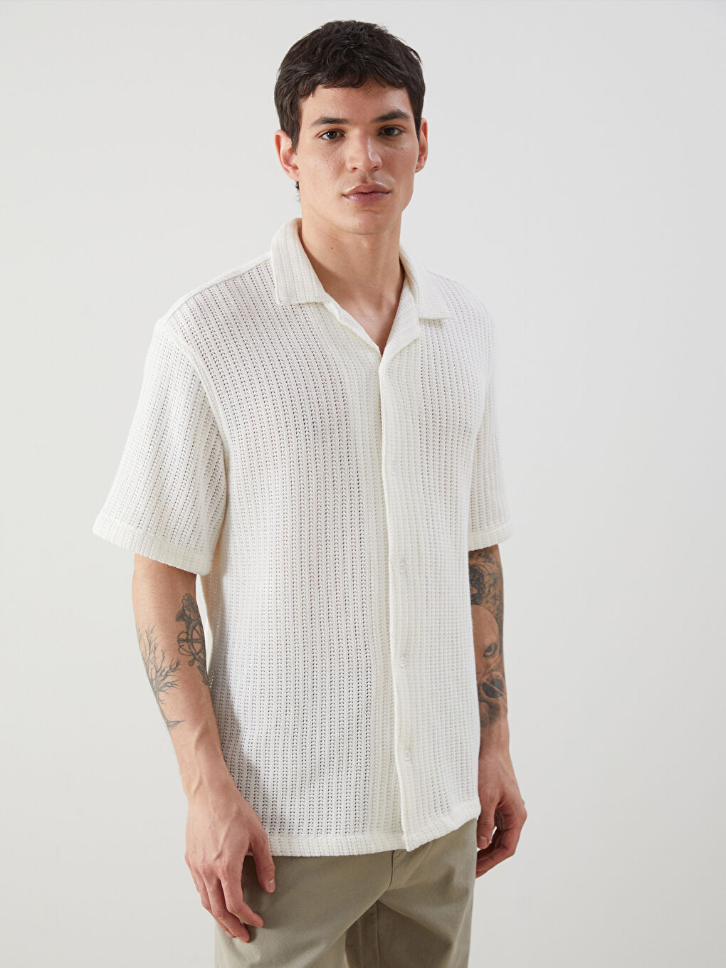 Loose Fit Knitted Men's Shirt -S5EF48Z8-FT0