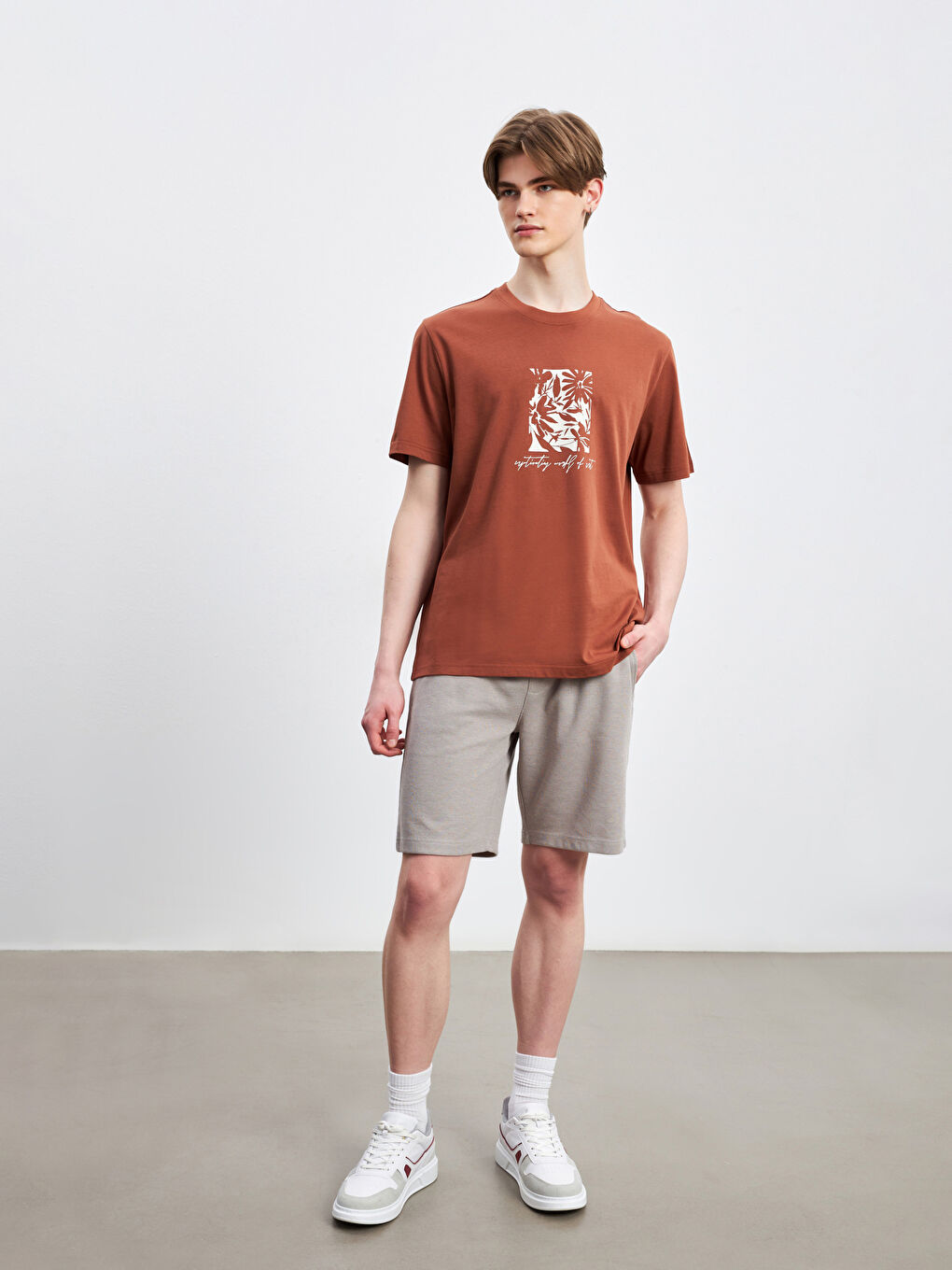 XSIDE Crew Neck Printed Men's T-Shirt -S5EF50Z8-VKH