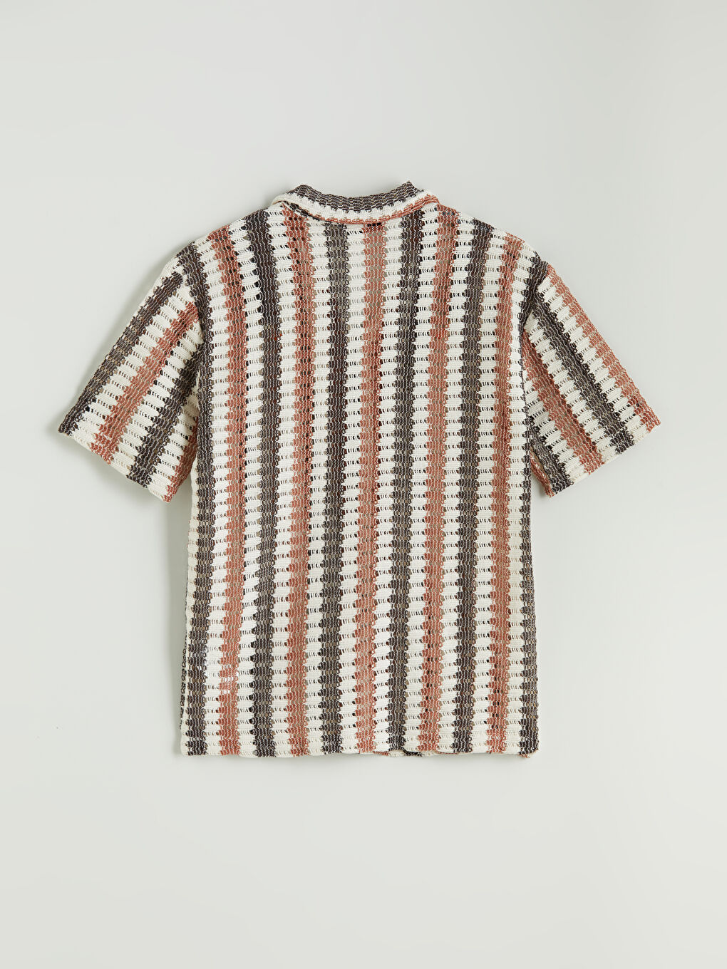 Karışık Rahat Kalıp Kısa Kollu Çizgili Erkek Gömlek-6