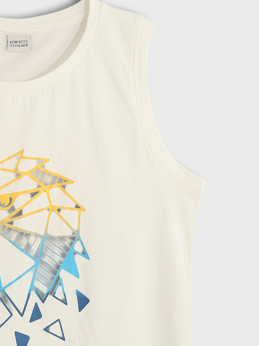 تيشيرت بدون أكمام بياقة دائرية للأولاد-2