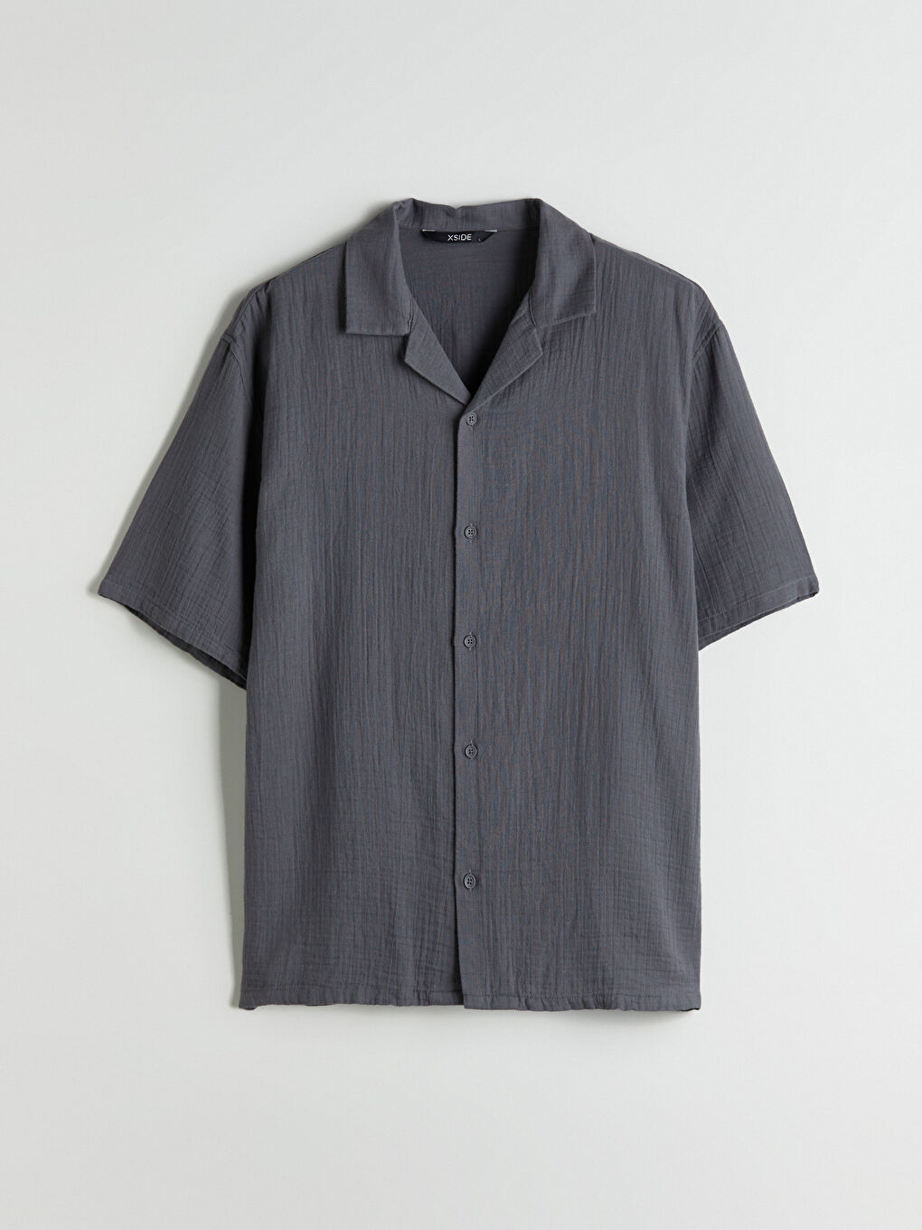 XSIDE Men's Short Sleeve Muslin Resort Collar Shirt -S5EF75Z8-YRH