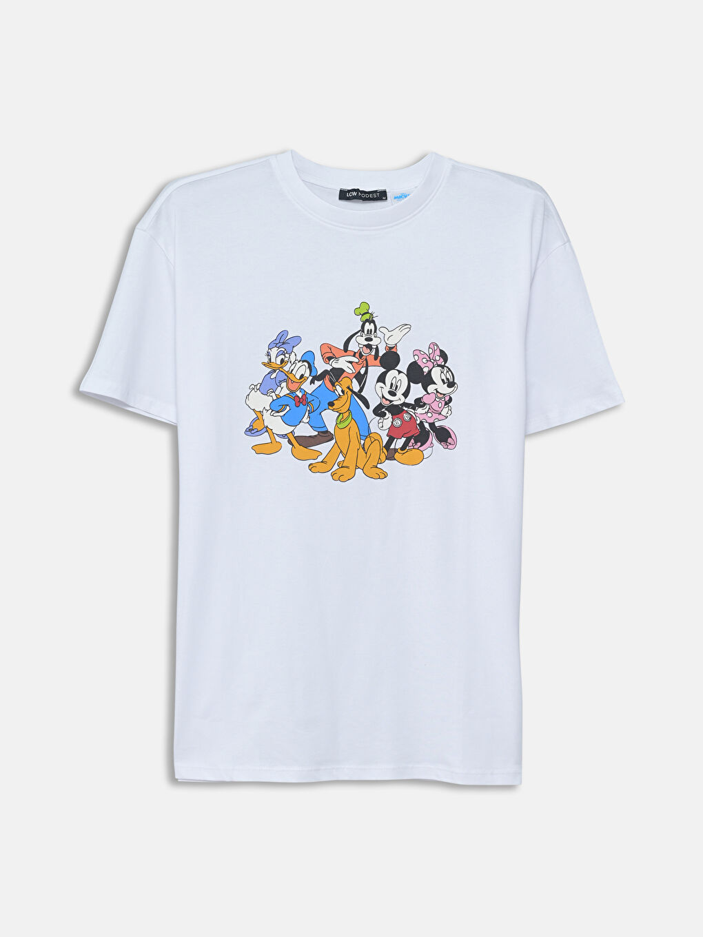 LCW Modest Bisiklet Yaka Mickey ve Arkadaşları Baskılı Kadın Tişört -S5EF87Z8-Q6K