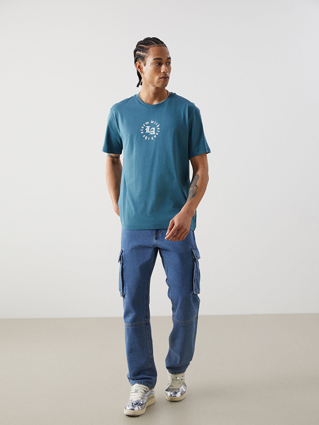 Crew Neck Printed Jersey Men's T-Shirt -S5EF92Z8-VGS