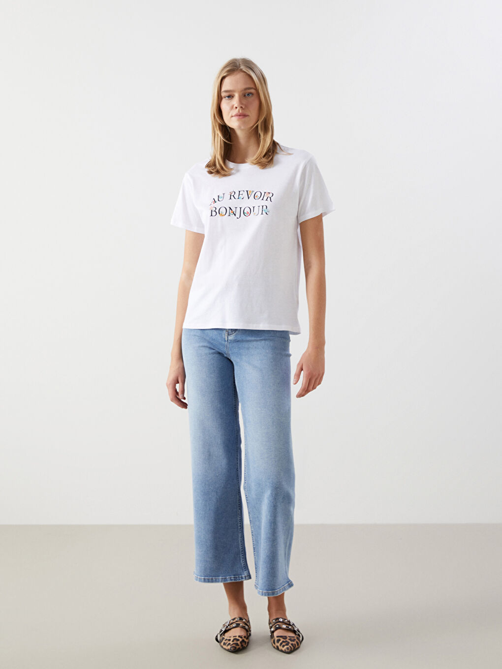 LCW Vision Crew Neck Printed Jersey Women's T-Shirt -S5EG01Z8-Q6K