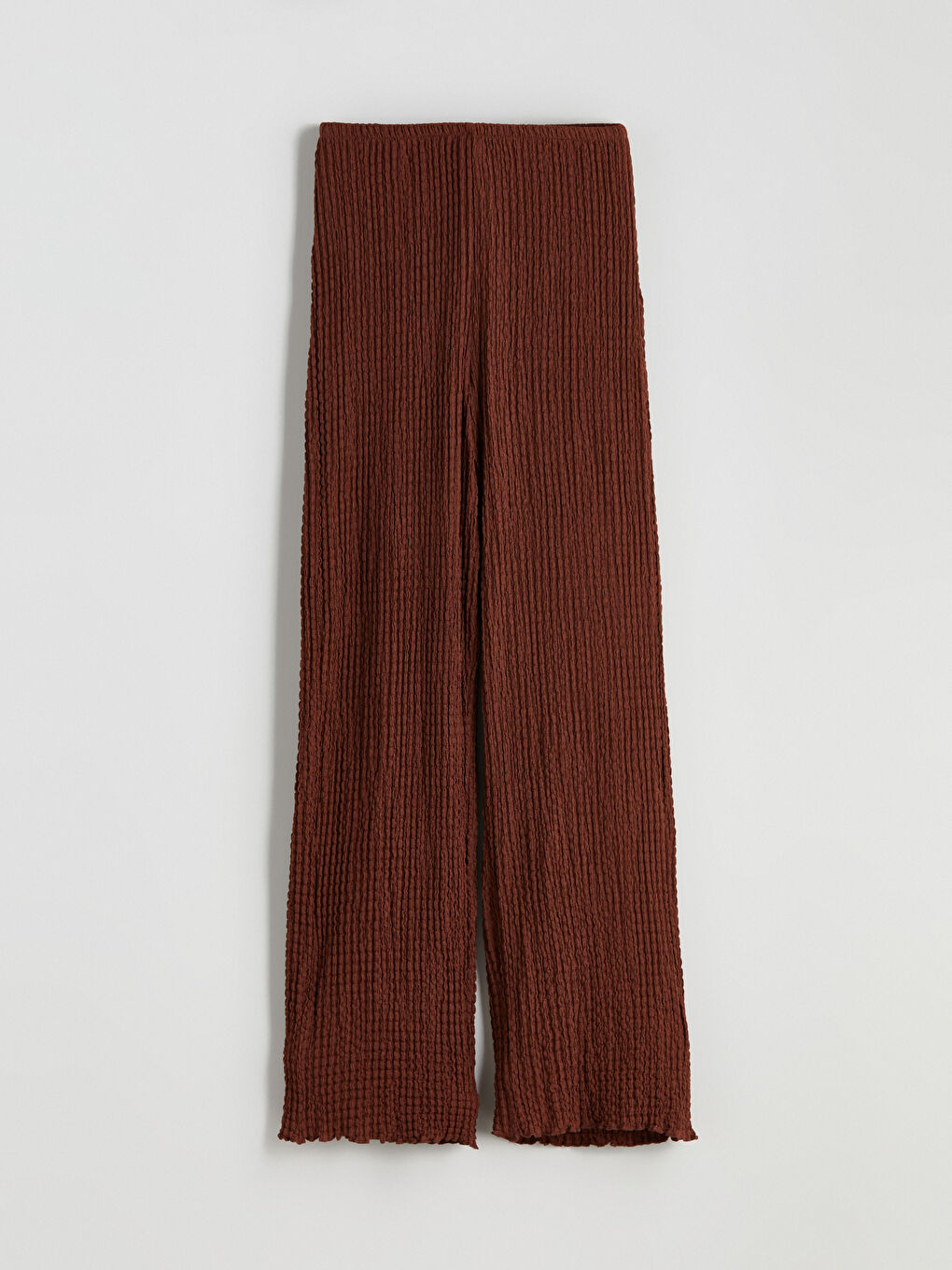 Kahverengi Beli Lastikli Dokulu Kadın Pantolon-10