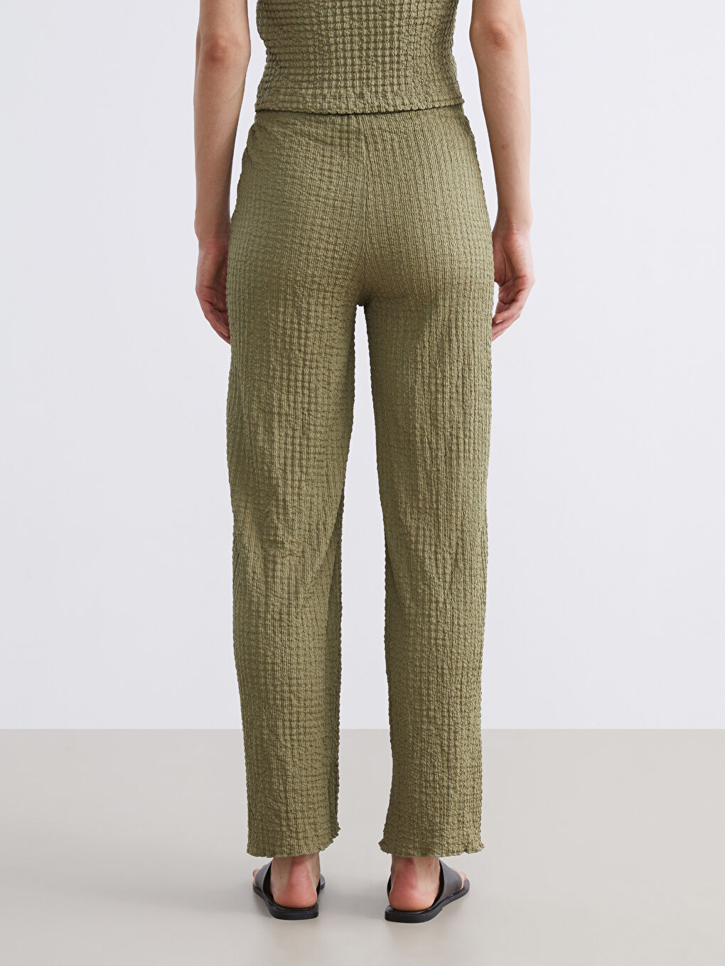 Hose mit Struktur und elastischem Bund für Damen-3