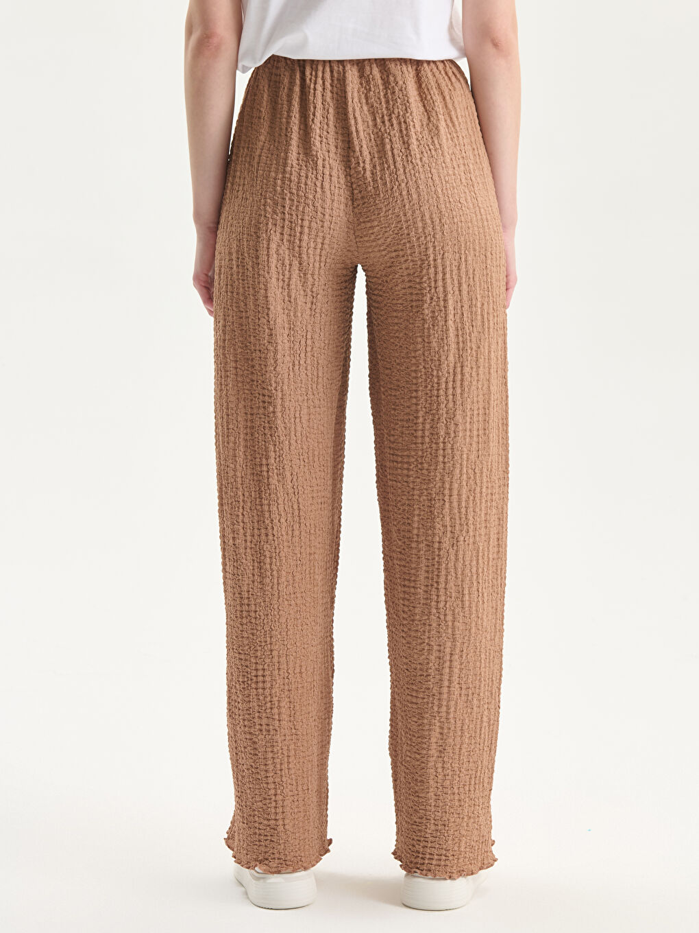 Elasticated Waist Textured Women's Trousers -S5EG18Z8-HJZ