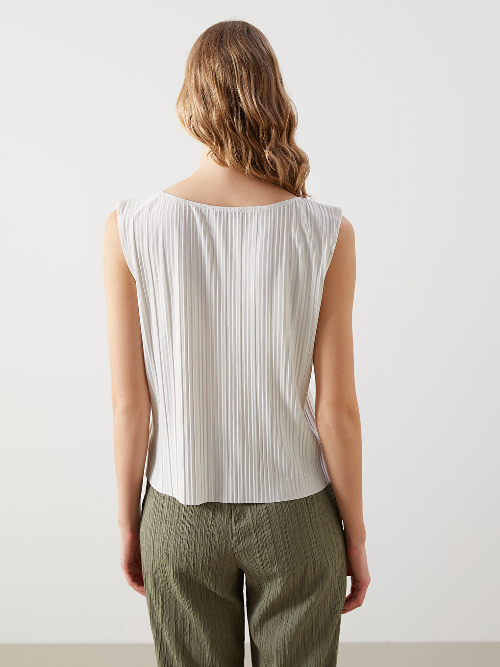 LCW Vision Crew Neck Textured Blouse -S5EG21Z8-VF5
