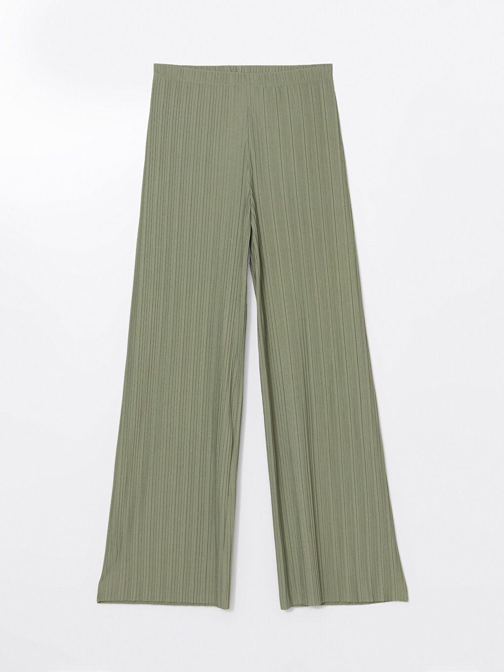 Elasticated Waist Textured Women's Trousers -S5EG22Z8-GUY