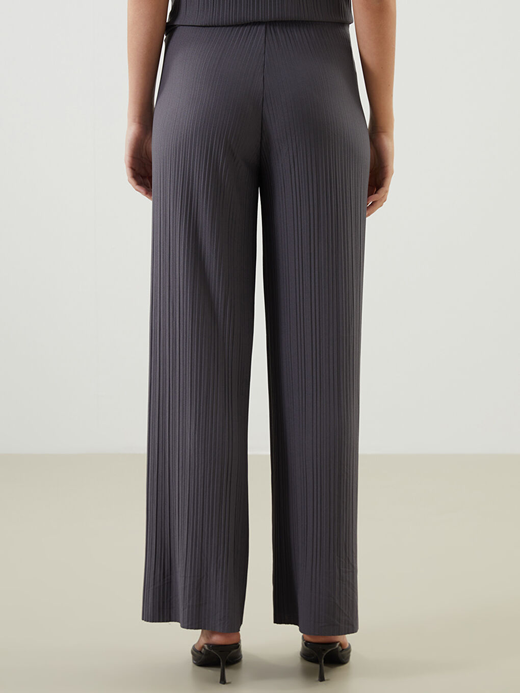 Teksturisane pantalone za žene sa elastičnim strukom -S5EG22Z8-JNL