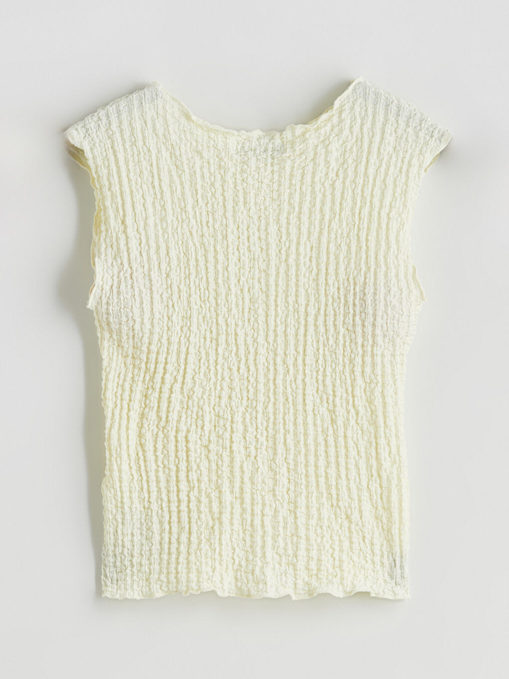 Sarı Bisiklet Yaka Dokulu Bluz-13