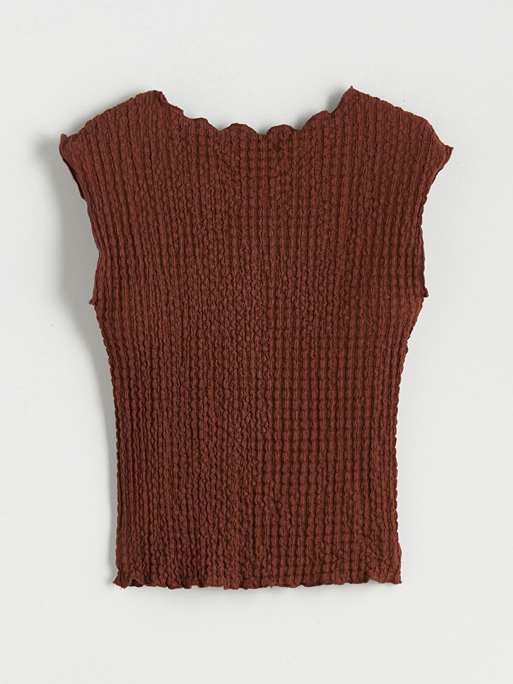 Kahverengi Bisiklet Yaka Dokulu Bluz-13