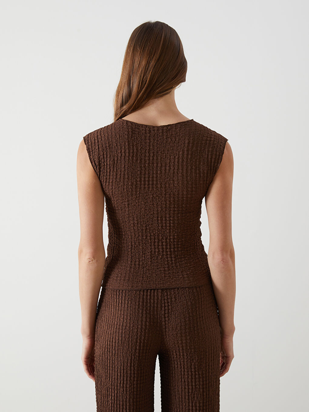 Crew Neck Textured Women's Tank Top -S5EG27Z8-HJZ