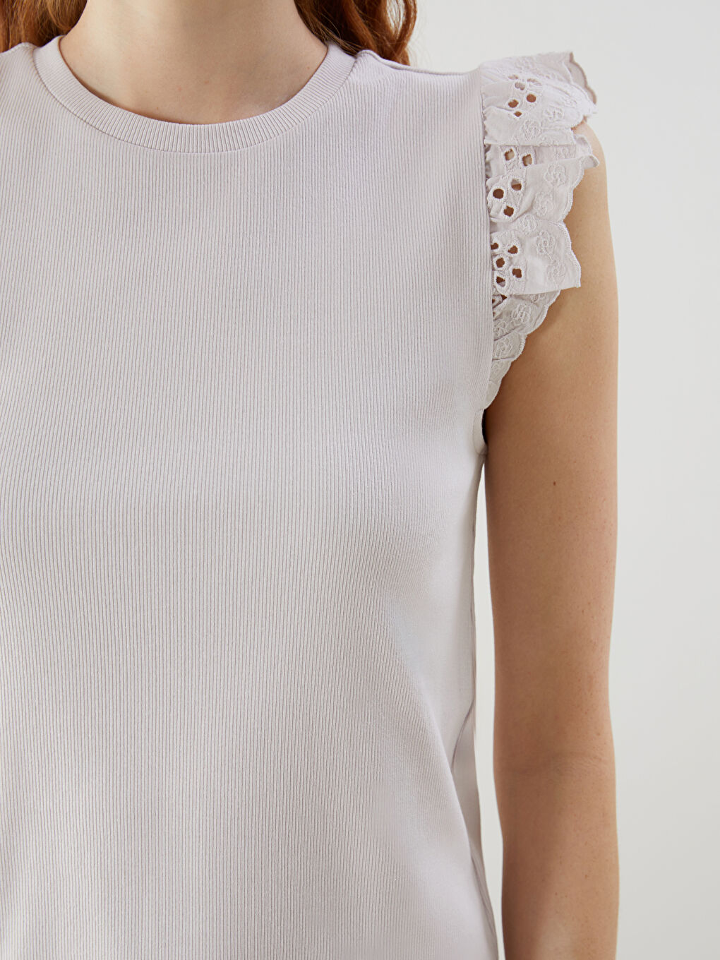 Crew Neck Embroidered Women's Tank Top -S5EG30Z8-FZQ