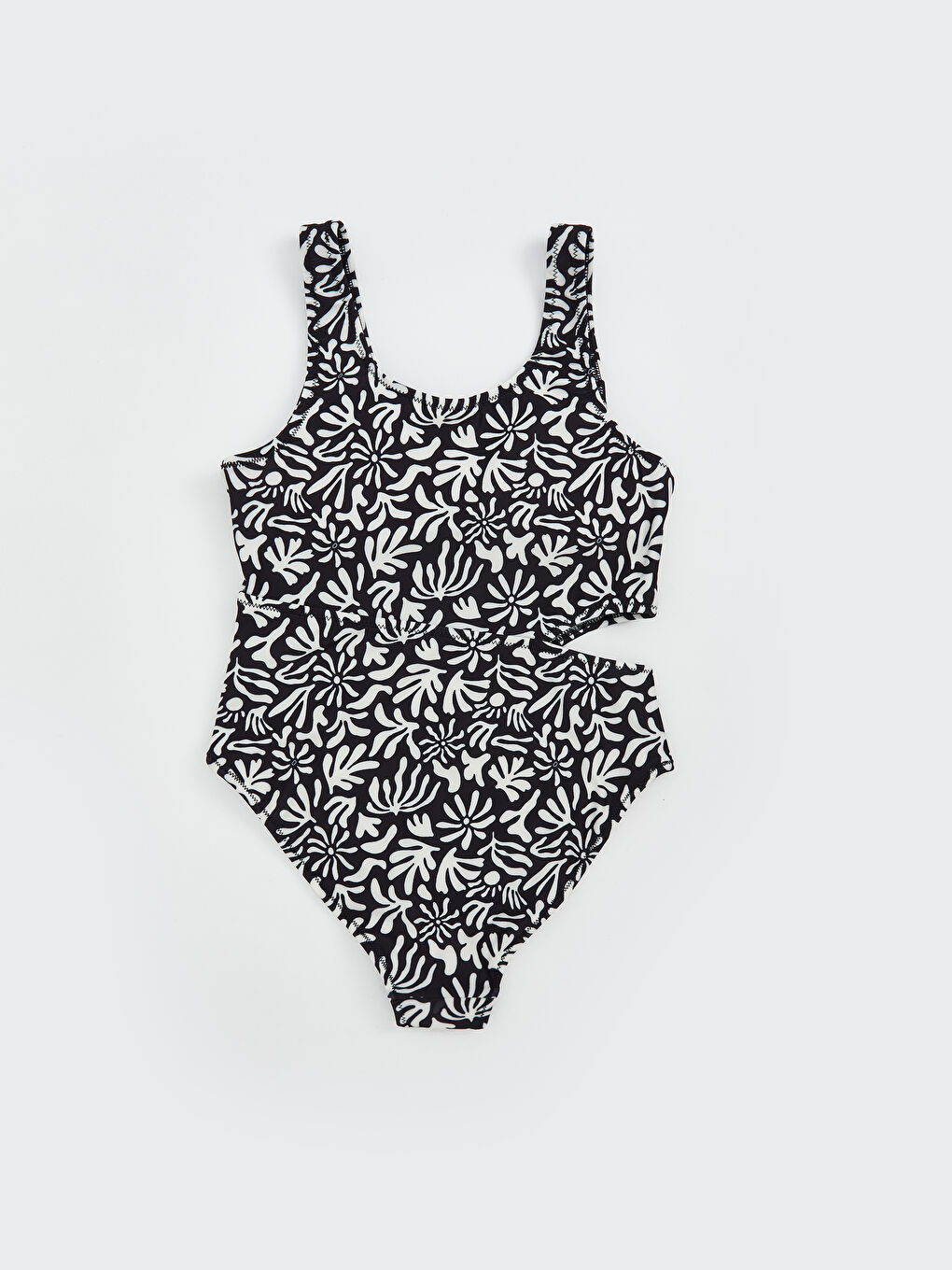 Siyah Hızlı Kuruyan UV Korumalı Kız Çocuk Mayo-1