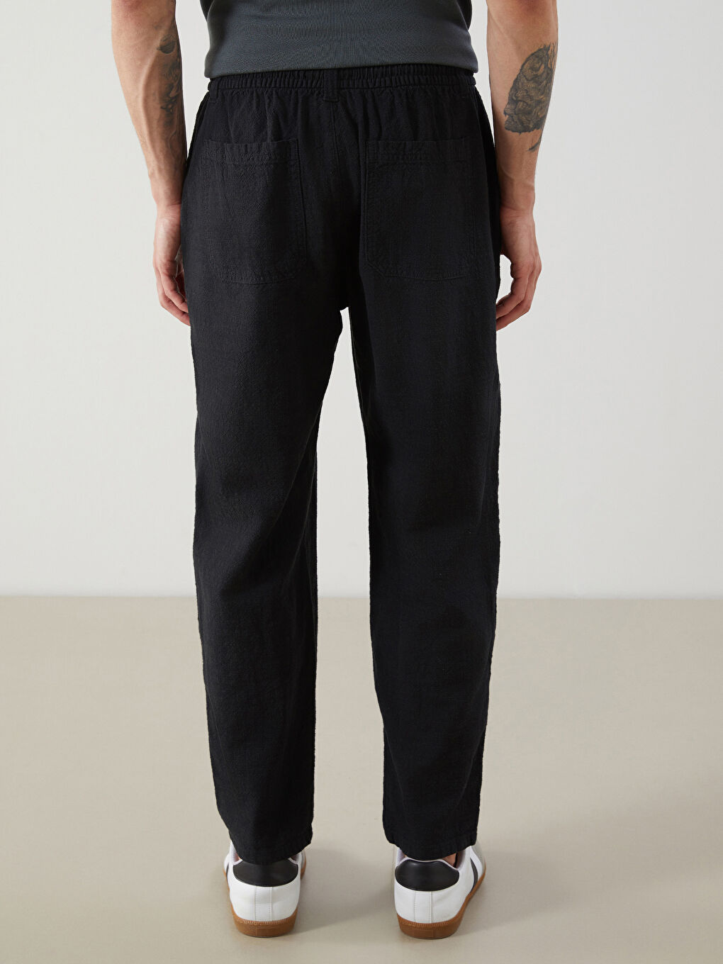 Ерлерге арналған еркін пішім саржа шалбар-3