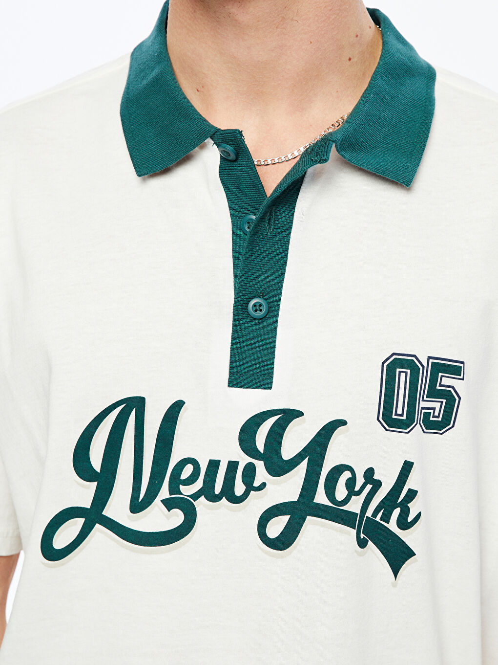 Polo Neck New York Printed Men's T-Shirt -S5EG72Z8-EEW