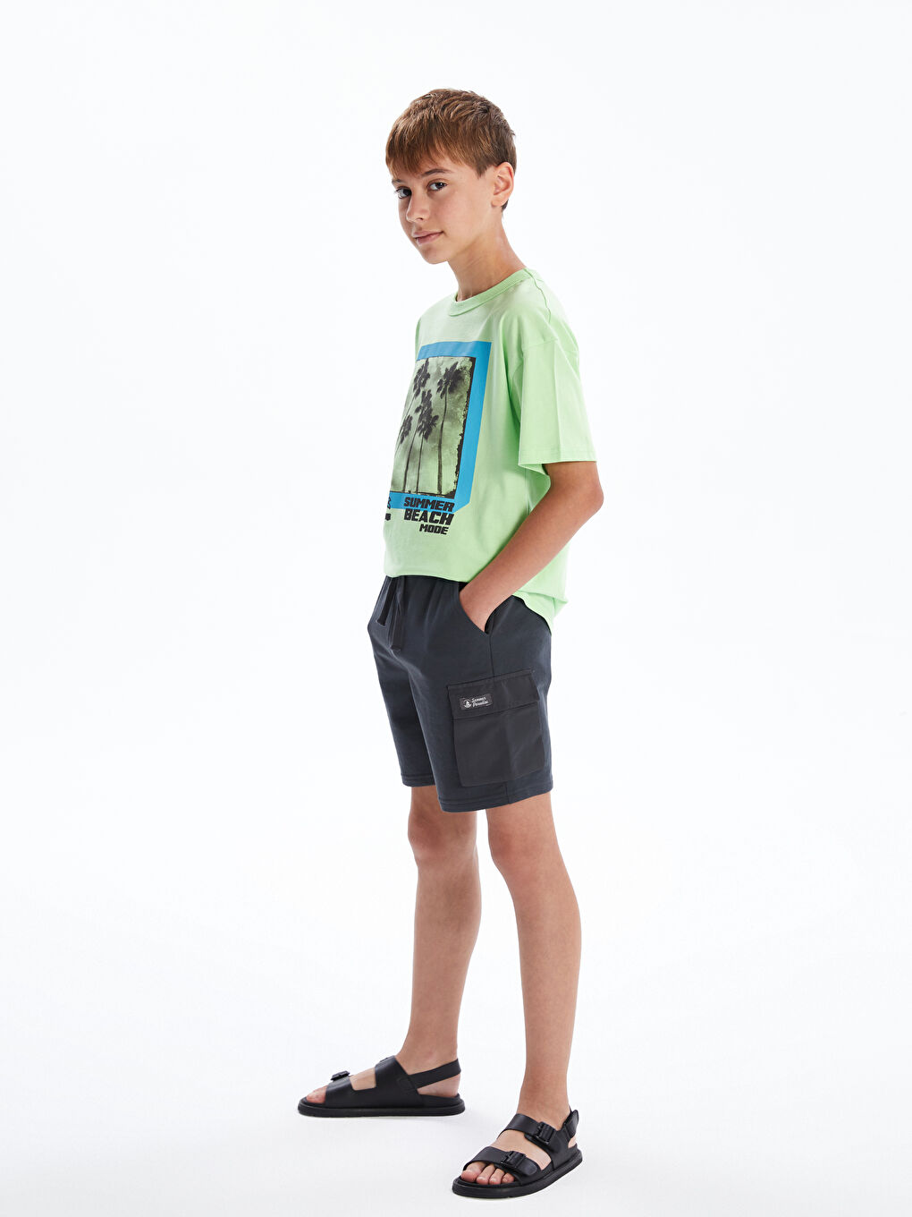 Elastic Waist Boys' Cargo Shorts -S5EG74Z4-VFB