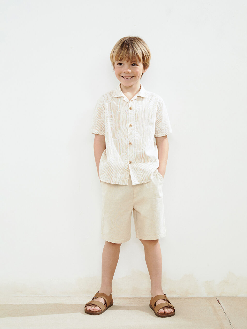 Resort Collar Printed Boys' Shirt -S5EG98Z1-LQA