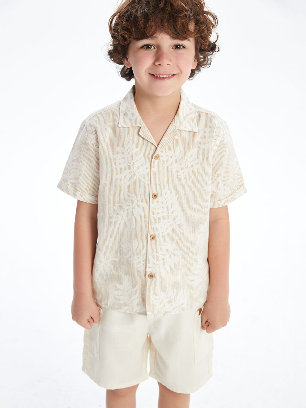 Resort Collar Printed Boys' Shirt -S5EG98Z1-LQA