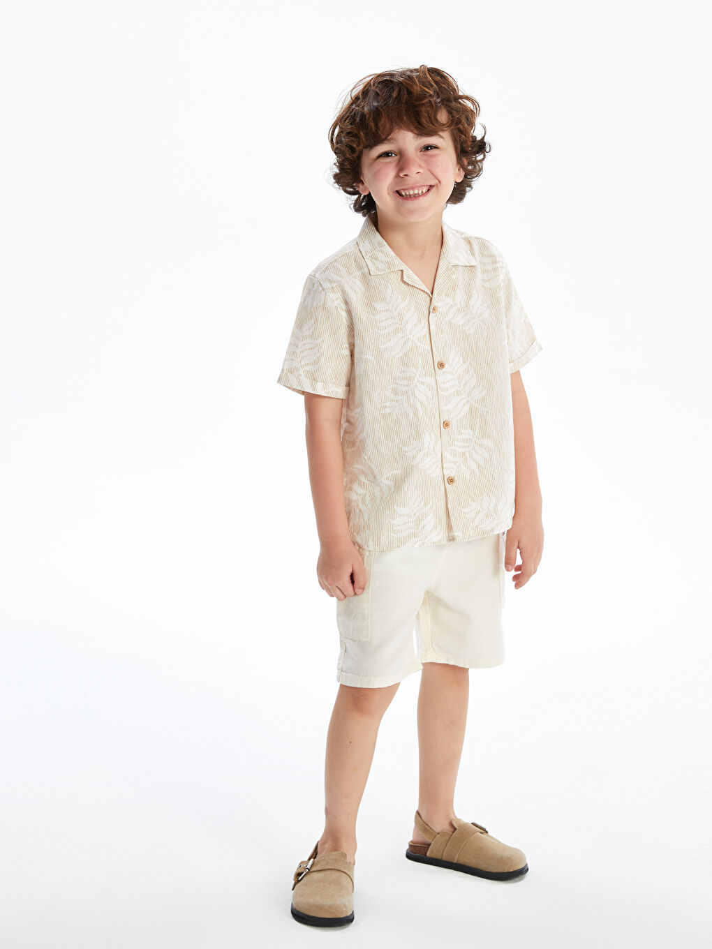 Resort Collar Printed Boys' Shirt -S5EG98Z1-LQA