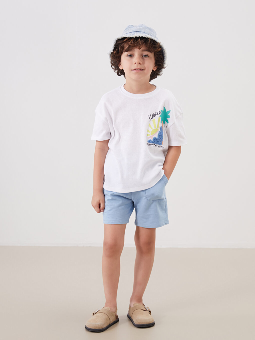 LCW Kids Beli Lastikli Cepli Erkek Çocuk 2 iplik Şort -S5EH02Z1-QZC