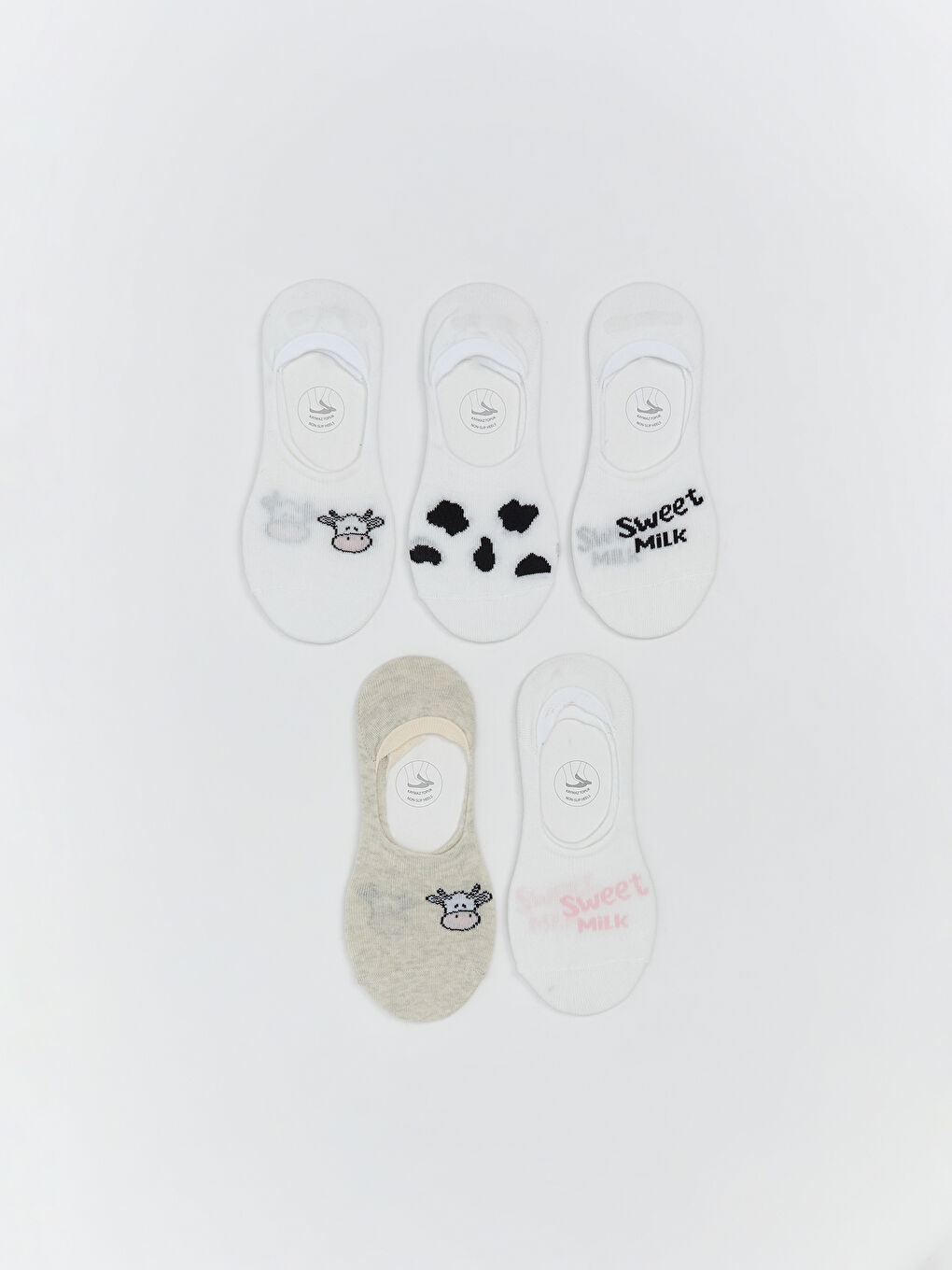 Printed Women's Invisible Socks 5 Pack