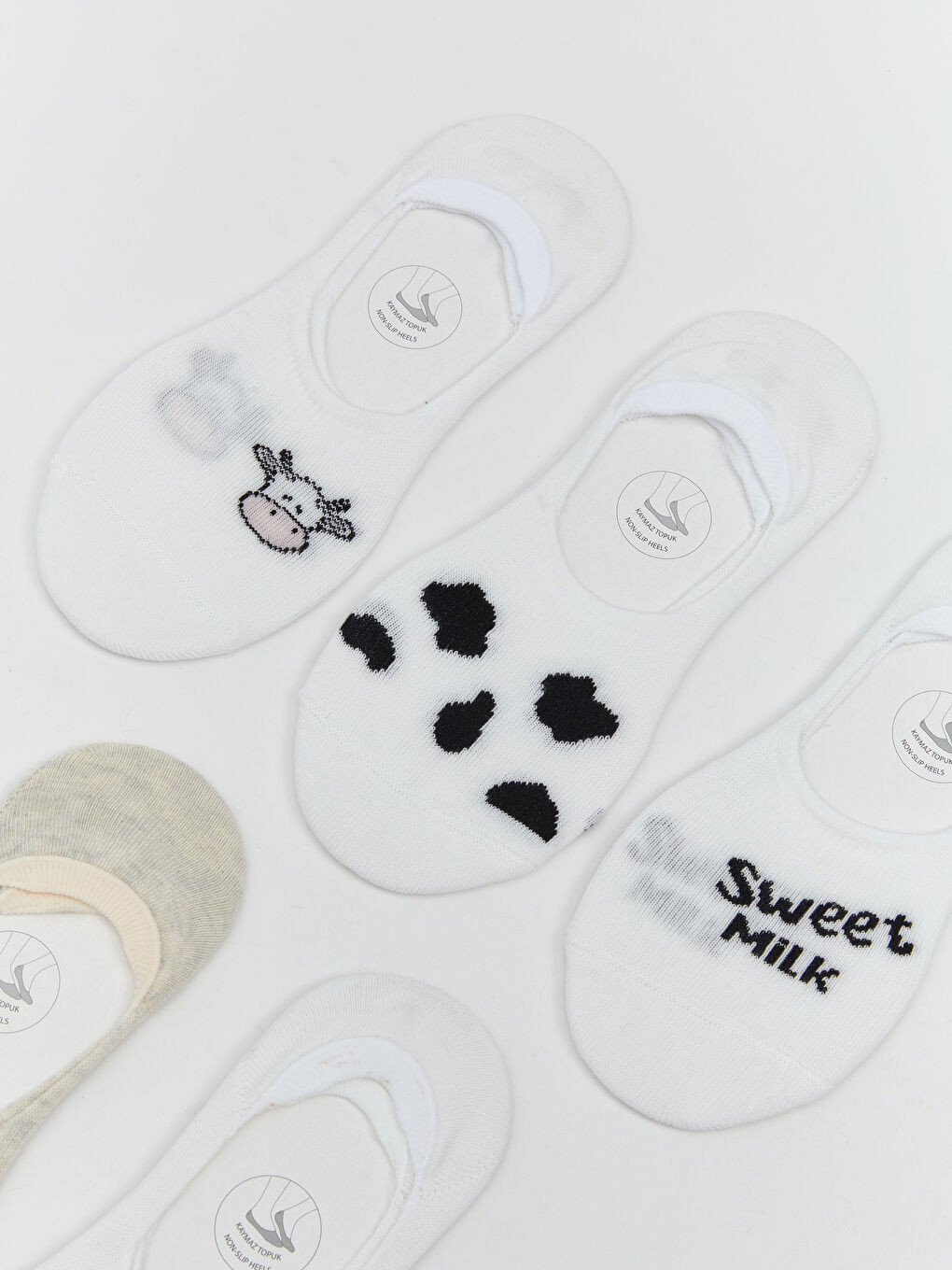 Printed Women's Invisible Socks 5 Pack-1