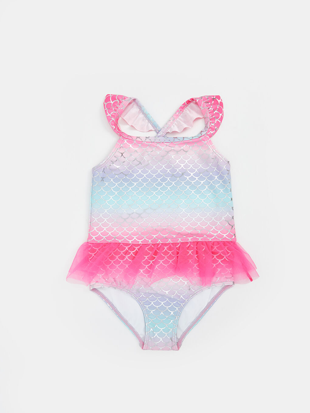 Printed Tulle Girls' Swimsuit -S5EH64Z1-LT4