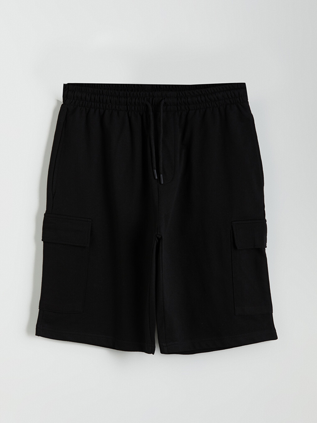 Siyah Slim Fit Erkek Kargo Şort-4