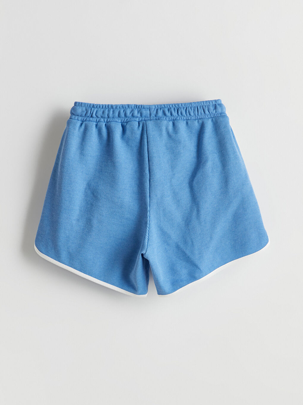 Mavi Beli Lastikli Dokulu Kız Çocuk Şort-2