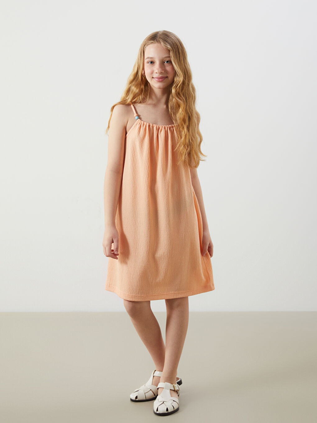 Basic Beaded Girls' Short Dress -S5EH90Z4-VVW