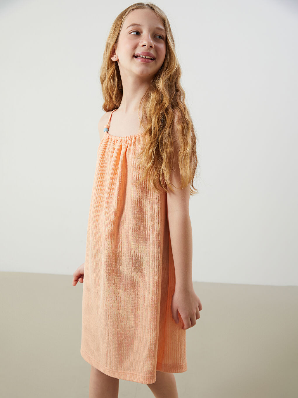 Basic Beaded Girls' Short Dress -S5EH90Z4-VVW