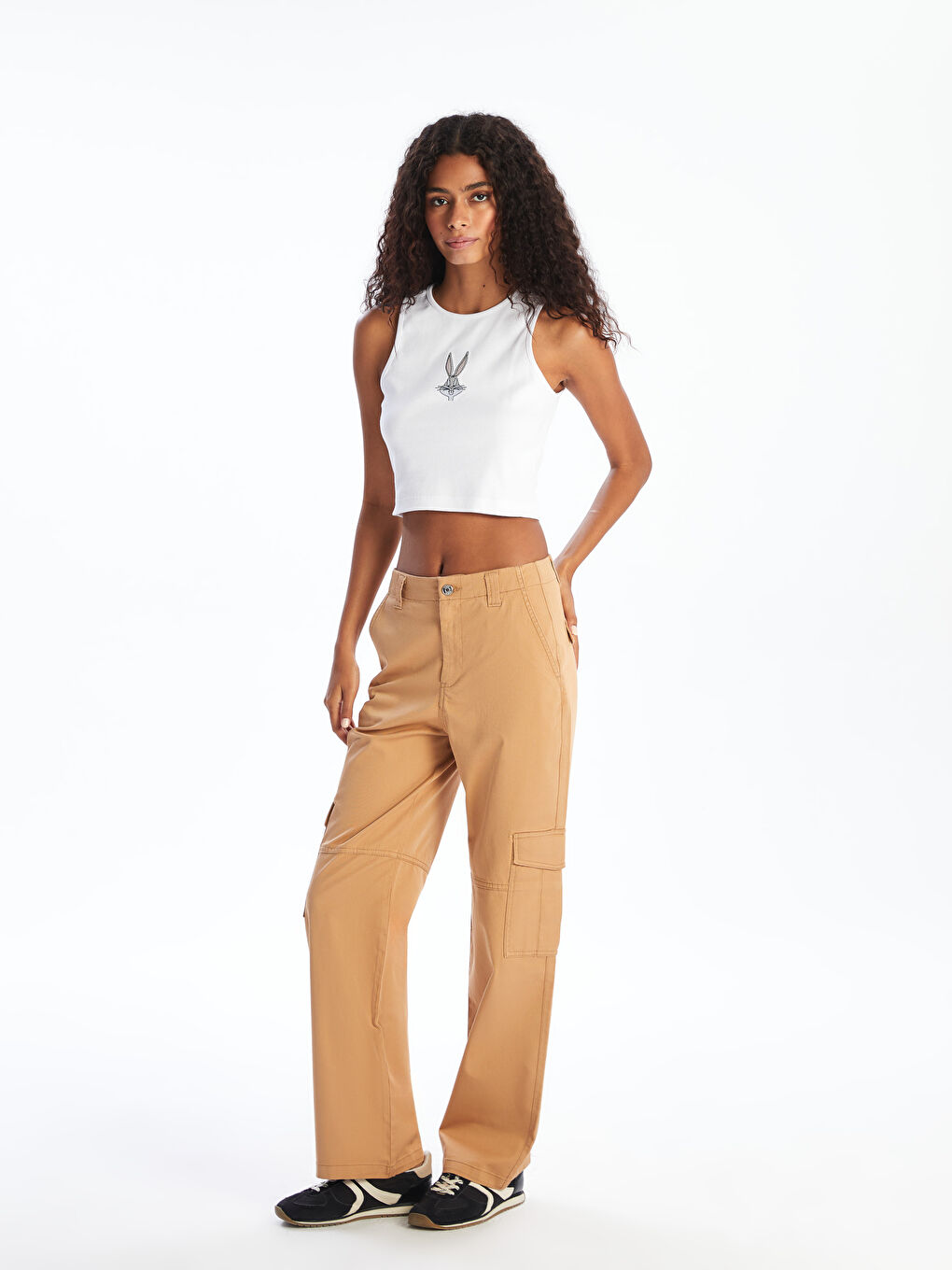 LC WAIKIKI Standard Fit Gabardine Women's Cargo Trousers -S5EI00Z8-FPK
