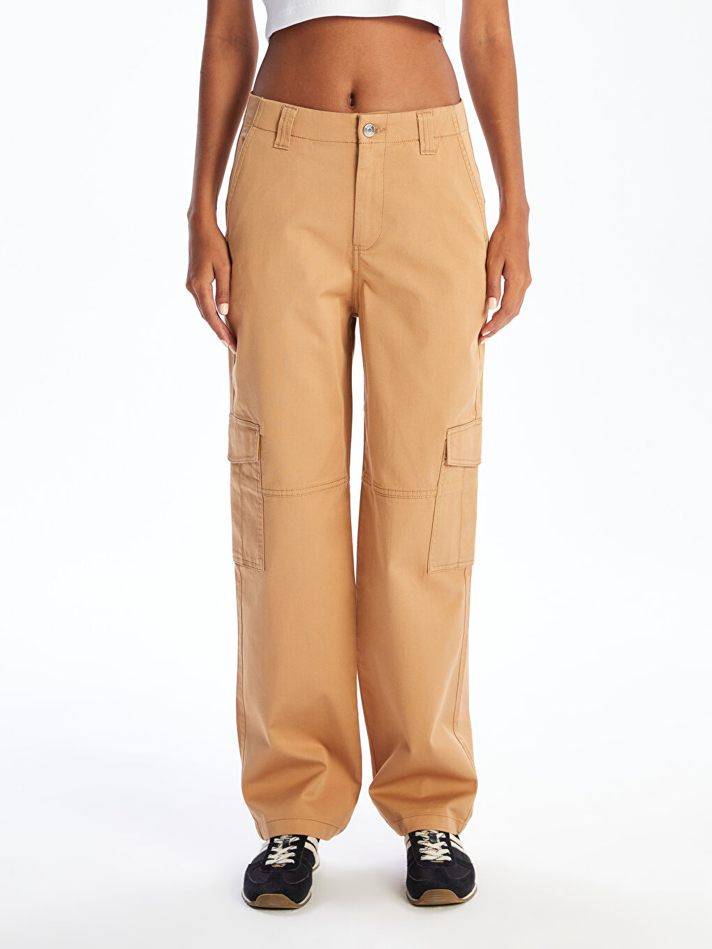 LC WAIKIKI Standard Fit Gabardine Women's Cargo Trousers -S5EI00Z8-FPK