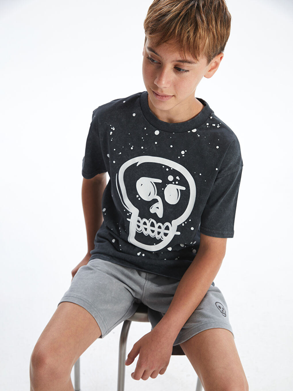 Crew Neck Boys' T-Shirt -S5EI12Z4-VFB
