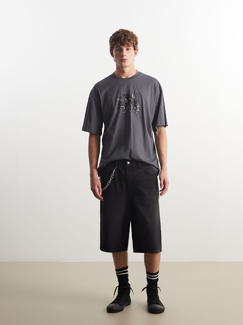 Crew Neck Printed Jersey Men's T-Shirt -S5EI36Z8-YAN
