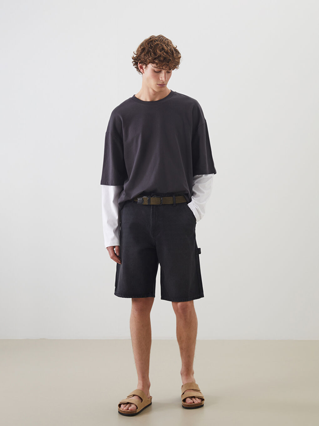 Standard Fit Men's Denim Shorts -S5EI37Z8-326