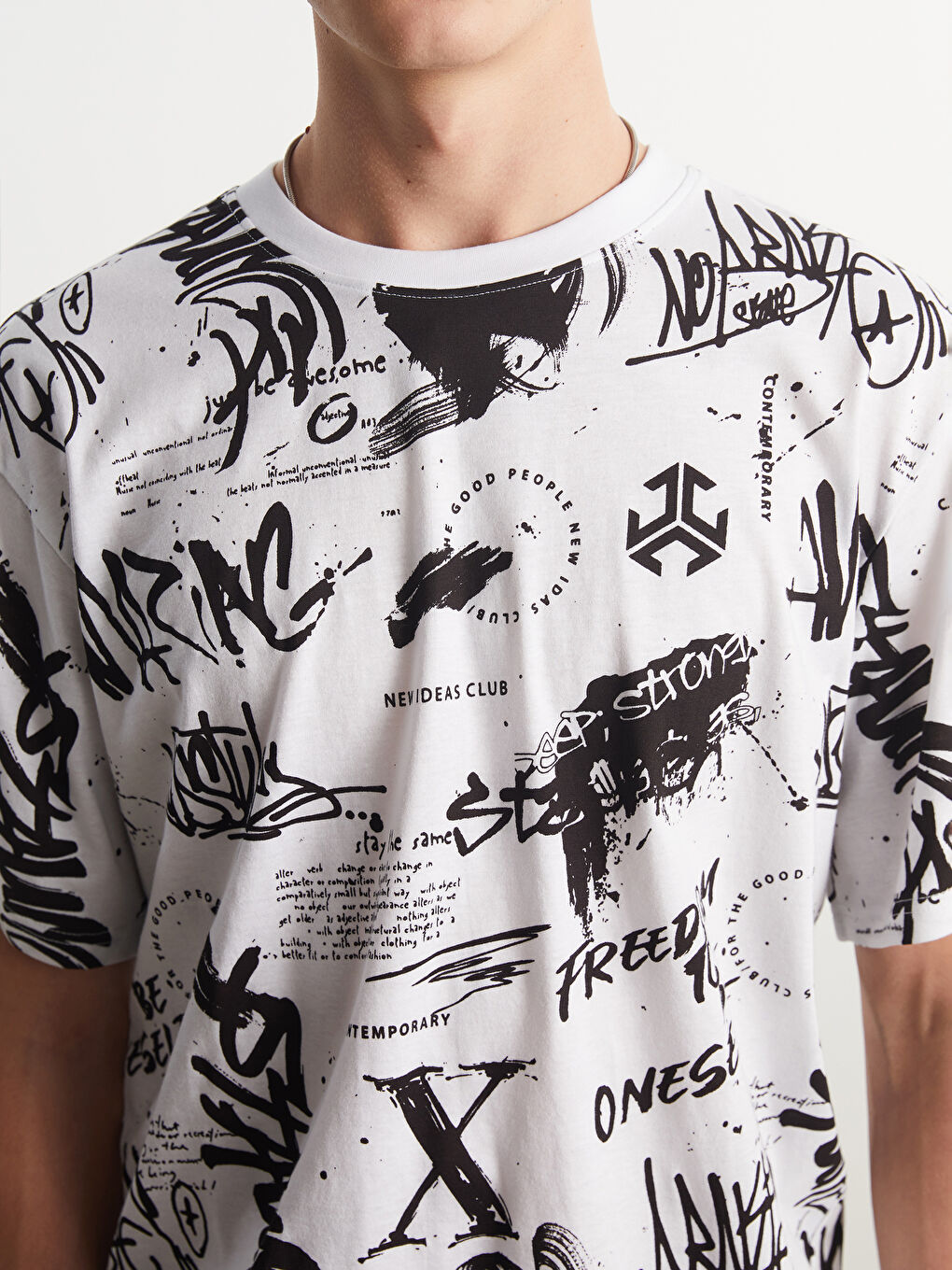 Crew Neck Printed Jersey Men's T-Shirt -S5EI43Z8-Q6K