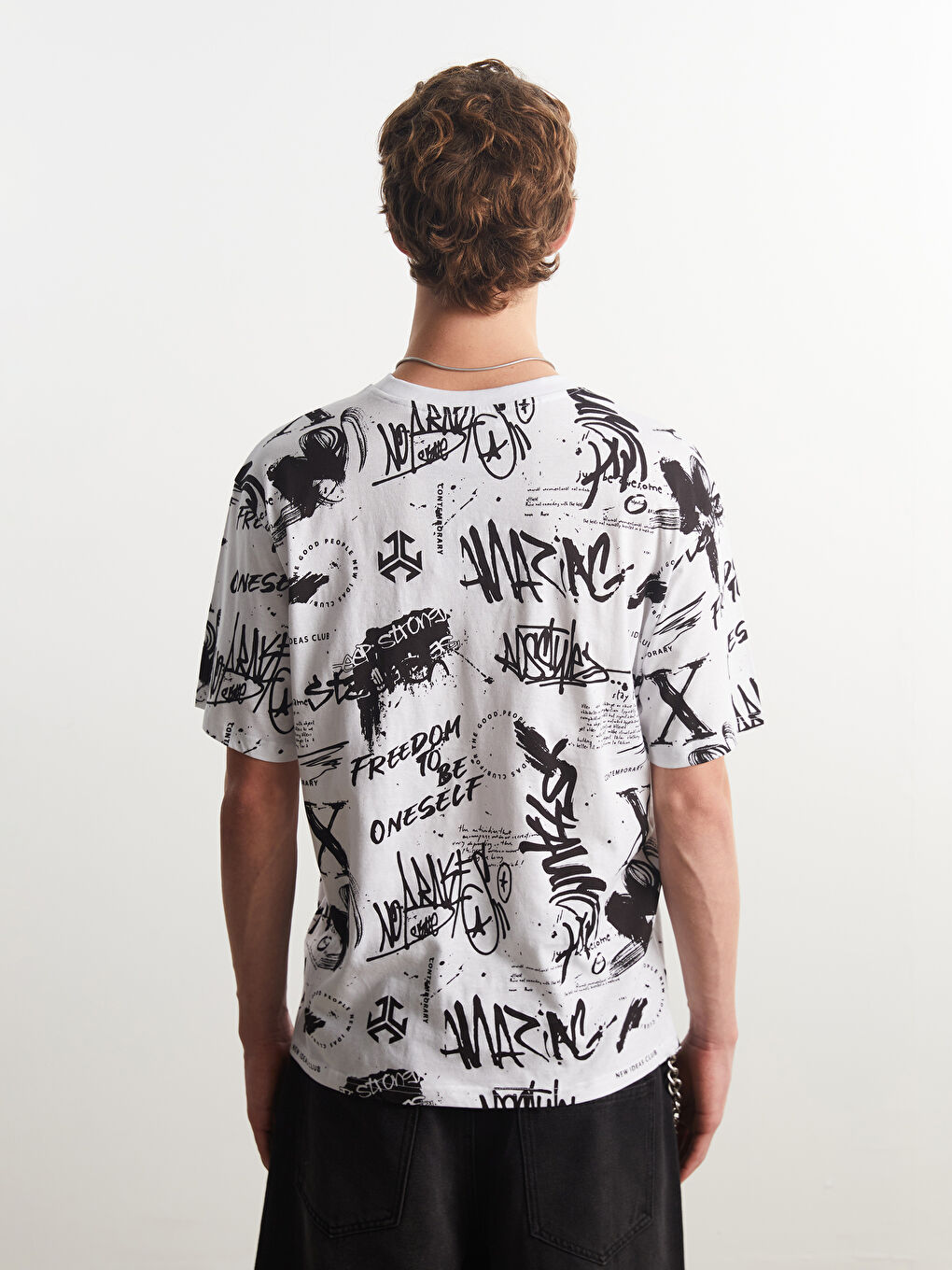 Crew Neck Printed Jersey Men's T-Shirt -S5EI43Z8-Q6K